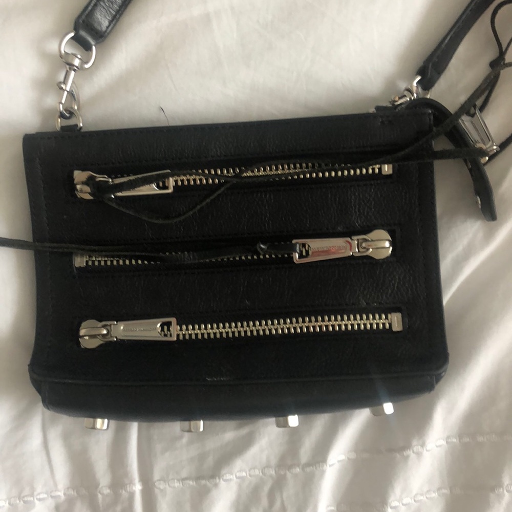 Rebecca Minkoff Black 100 Leather Moto 3 Crossbody